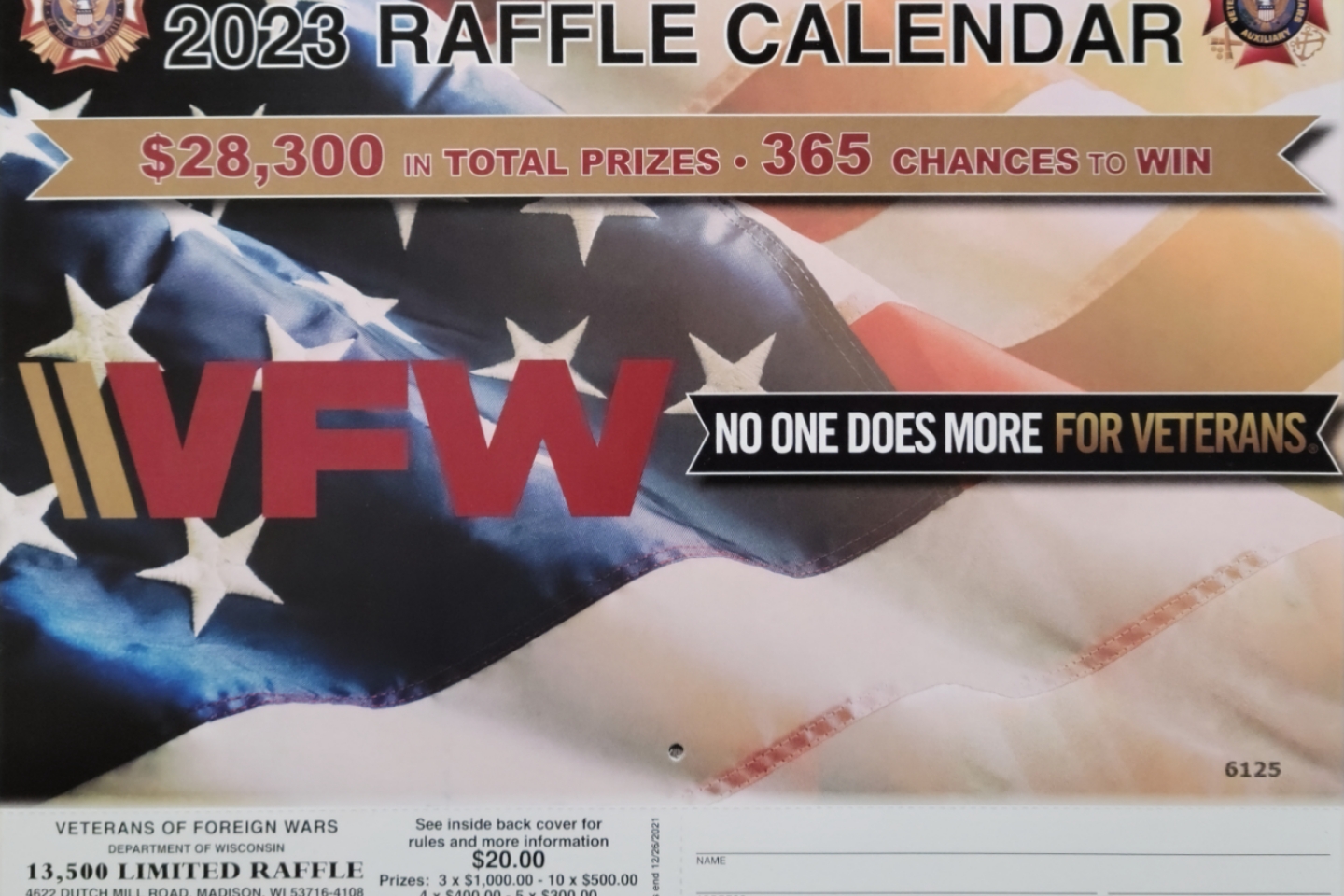 Vfw 2025 Wall Calendar